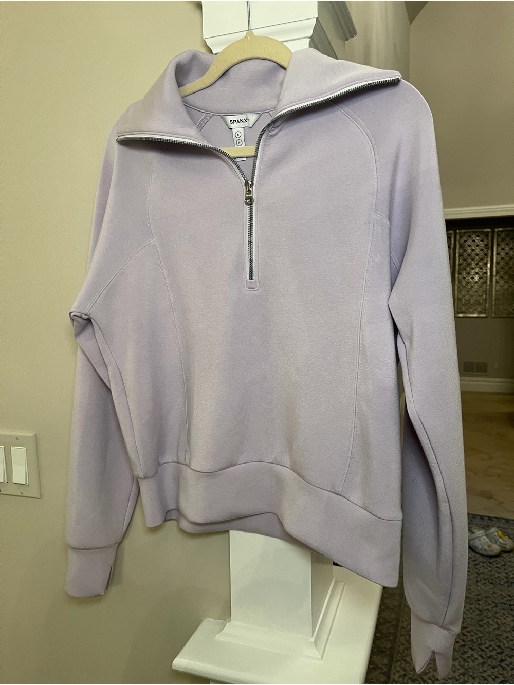 SPANX Lavender Half Zip Pullover Sweatshirt Women’s Small petite